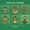 Colección Navidad · 6 bolas de madera en caja de regalo