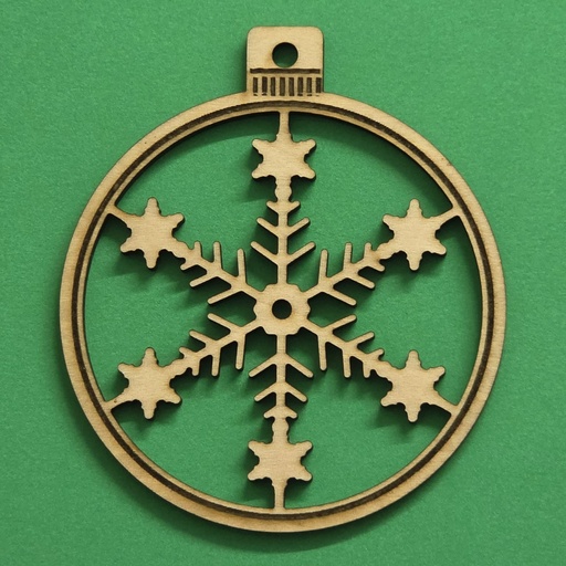 [IEA-005] Bola navideña de madera · Copo de nieve