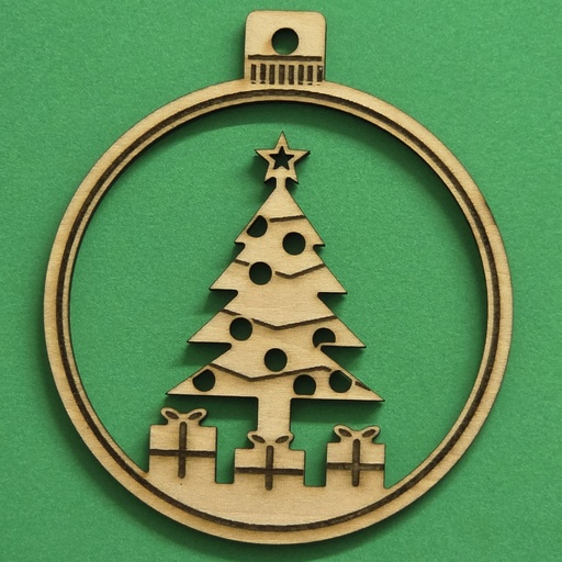 [IEA-006] Bola navideña de madera · Árbol con regalos